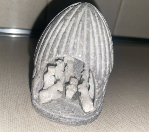 Hand carved stone nativity - hand,