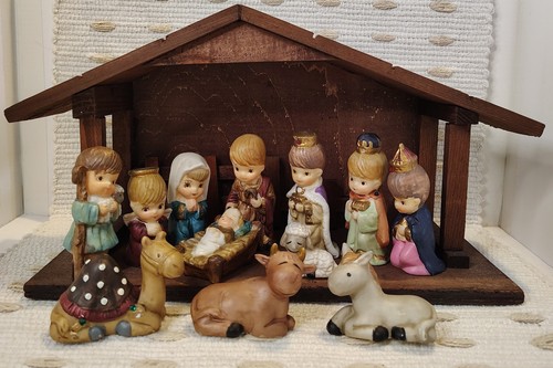 Vintage nativity set piece - set, 13