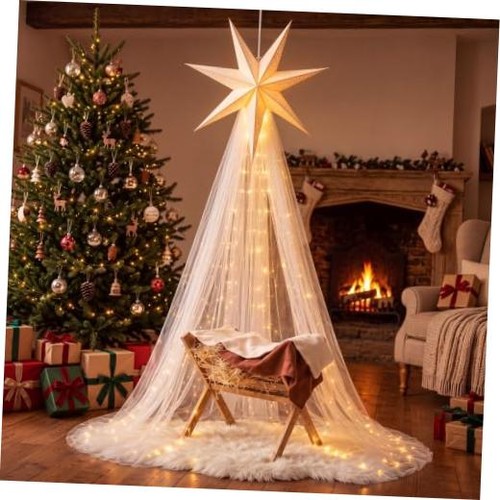 Large lighted nativity scene - lighted,