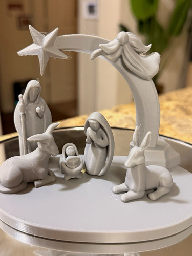 White nativity scene - white, figurine